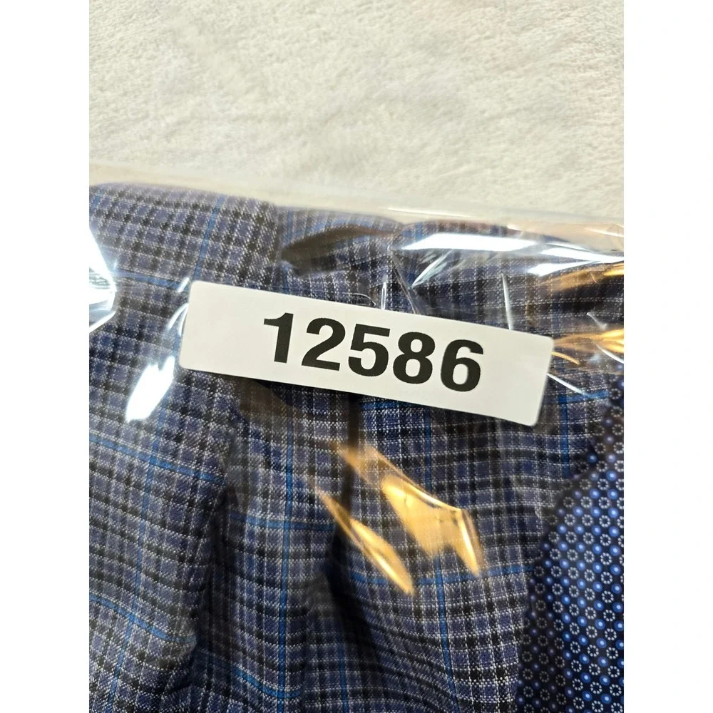 Murano Suit Vest Mens XL Blue Plaid Polyester Stretch Dress Waistcoat